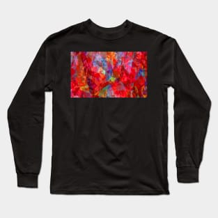 Red Shade Multi Coloured Abstract Long Sleeve T-Shirt
